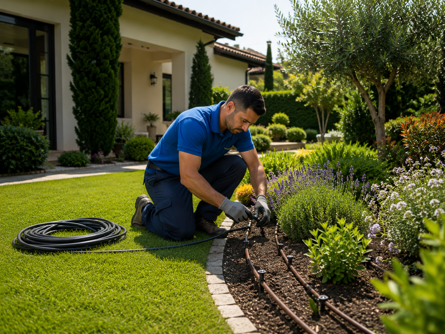 Instalación de riego automático en jardín en Alcorcón