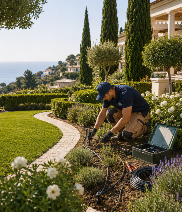 Montaje de riego automático en jardín en Alcorcón y Madrid